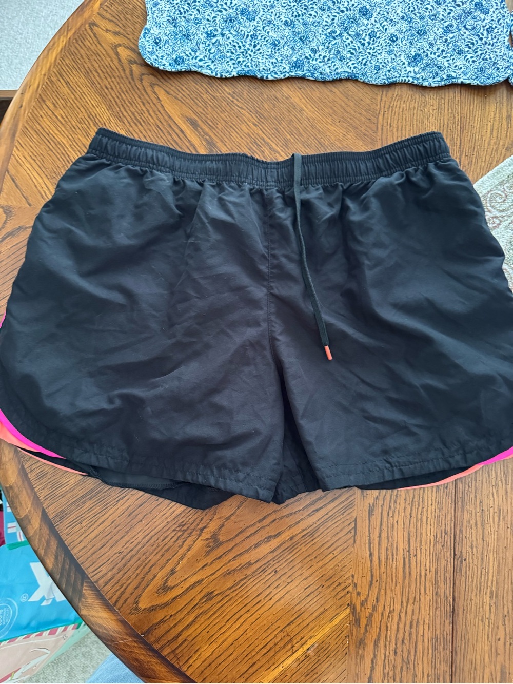 bcg Black Athletic Shorts with Pink Trim